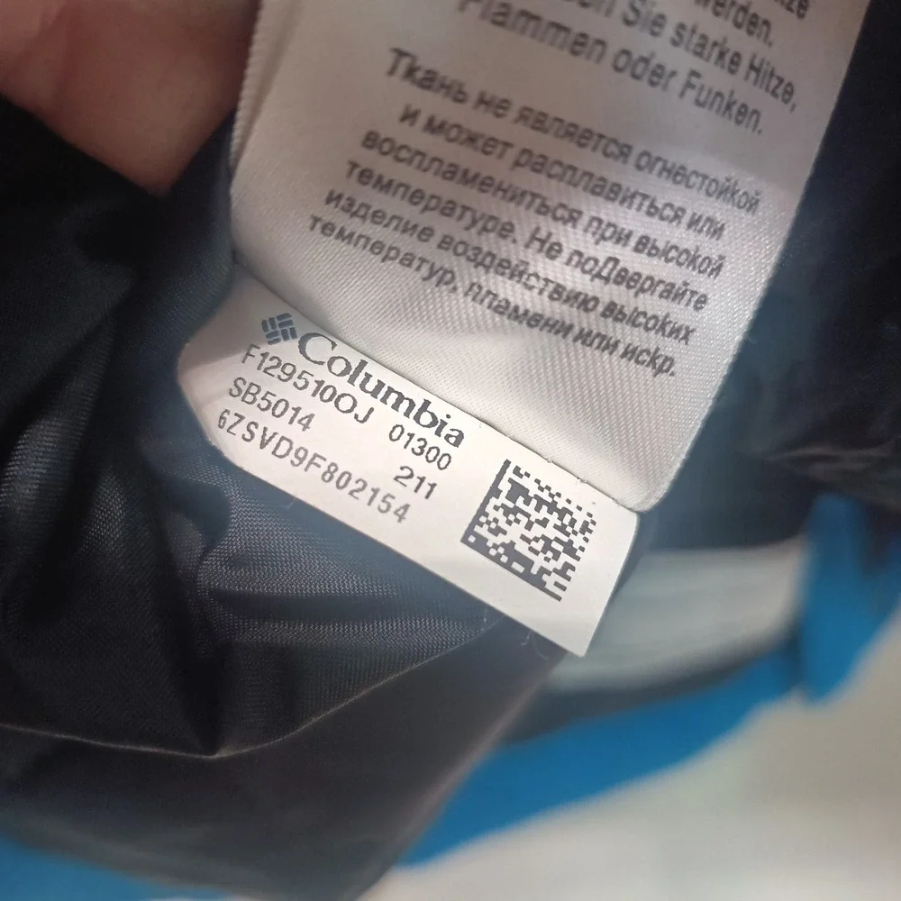 Columbia Titanium Omni-Tech Youth 14/16‎ Blue/White Omni-Heat Waterproof FLAW